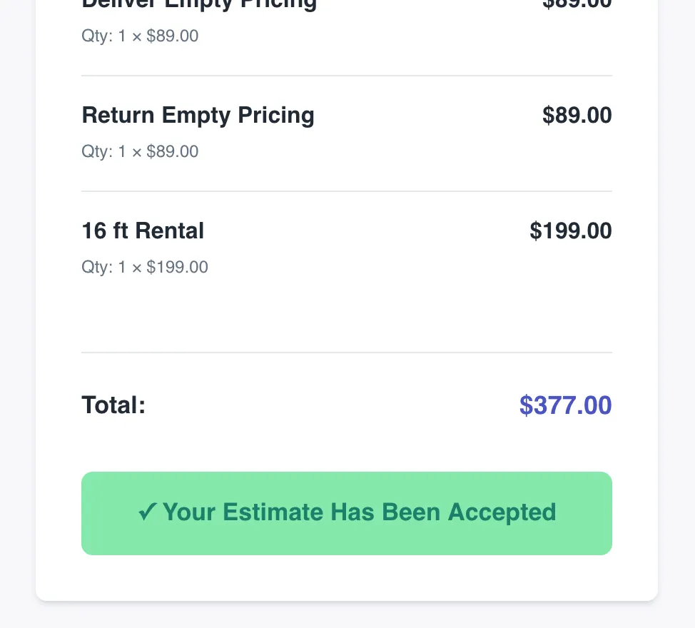 Map preview representing estimate approvals
